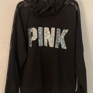 Black/Silver Mesh Zip up Jacket w/sequin